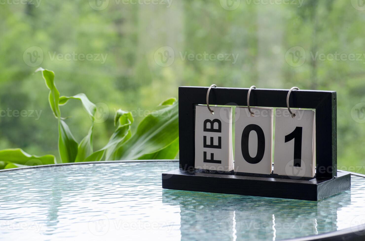 1st February table calendar with customizable space for text or ideas photo