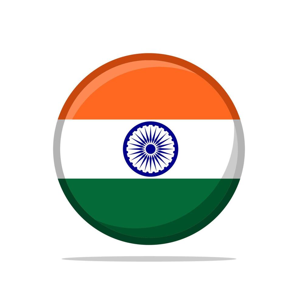 India flag button illustration vector