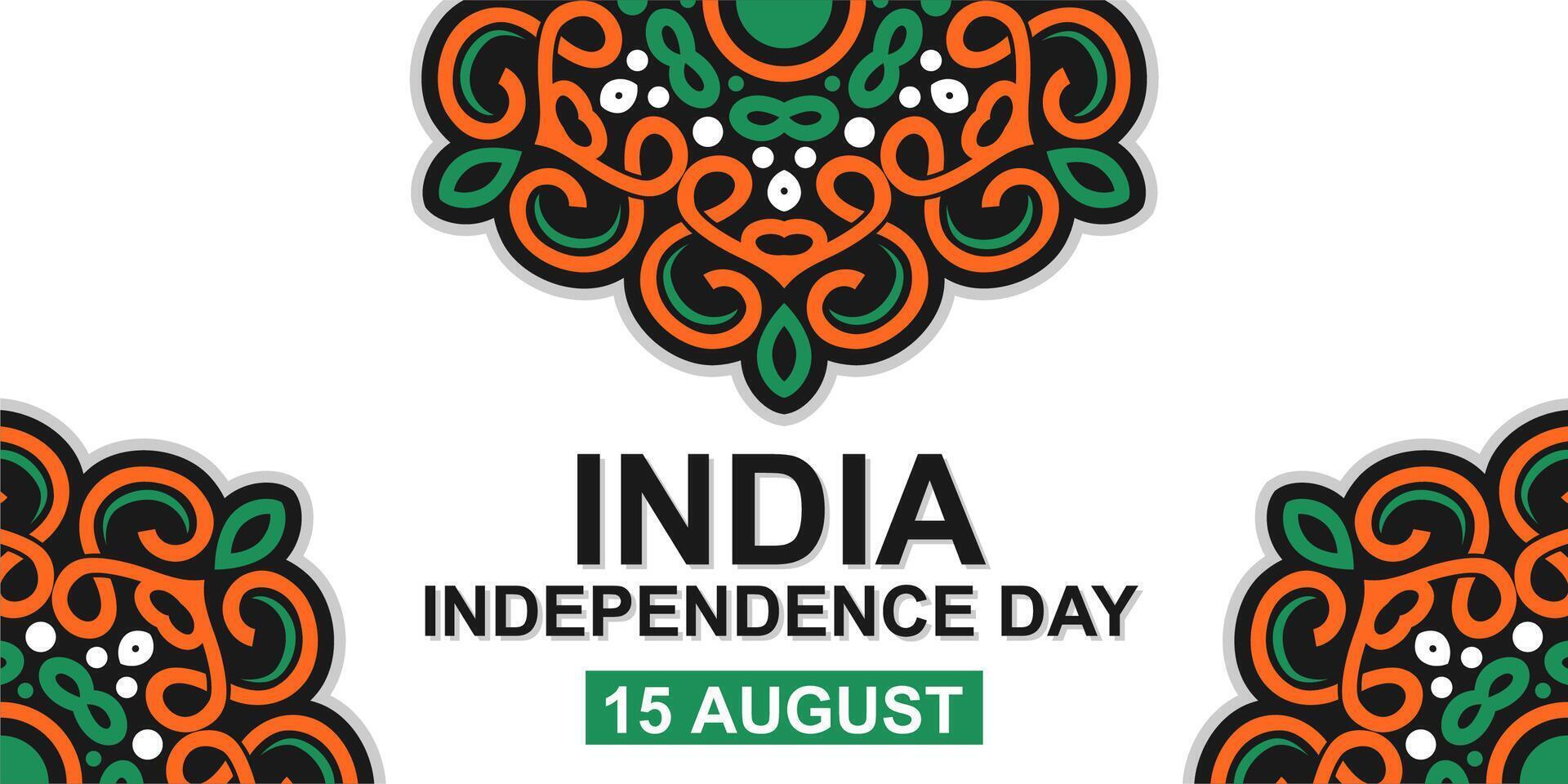 India independence day with ornate patterns vector