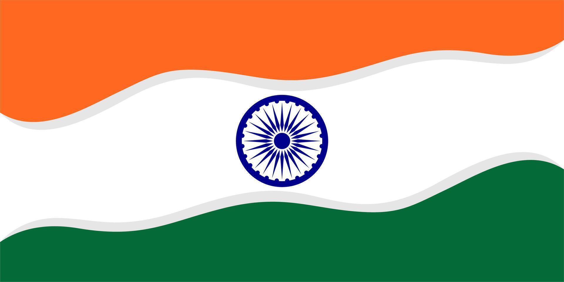 The flag of india is shown in a white, green and orange color vector