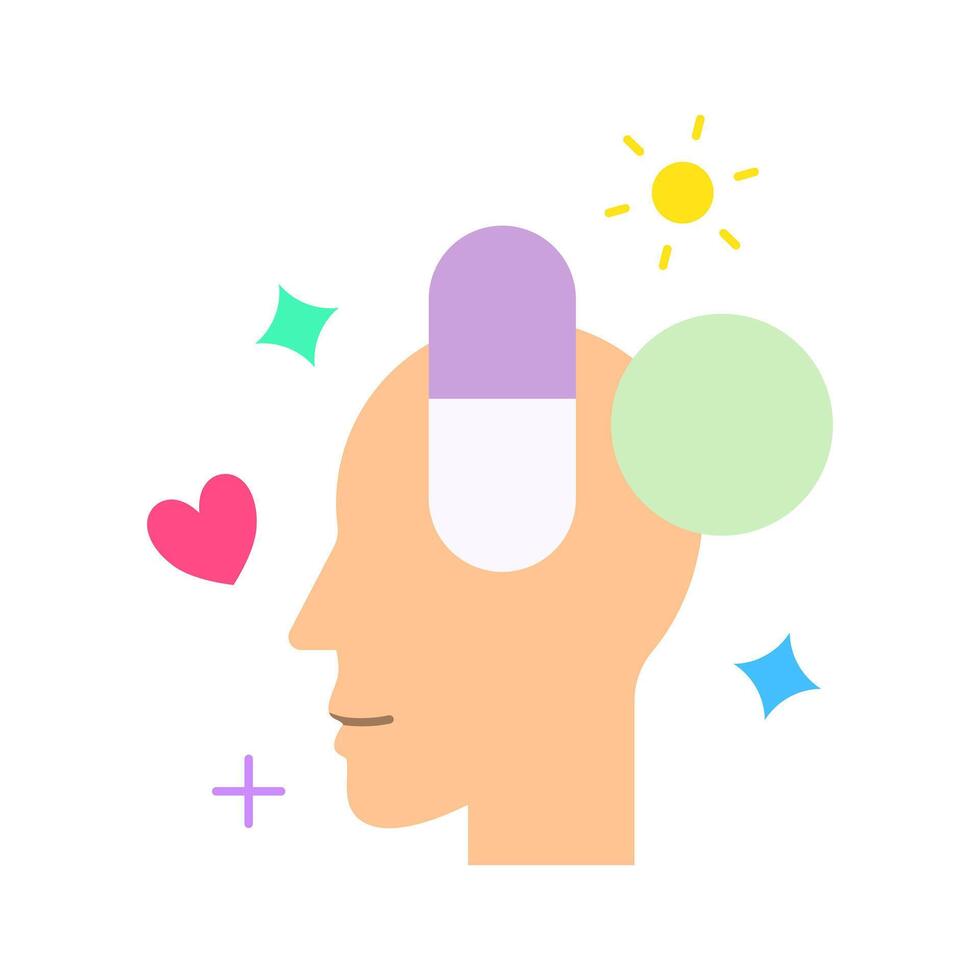 Mental illness medicine vector