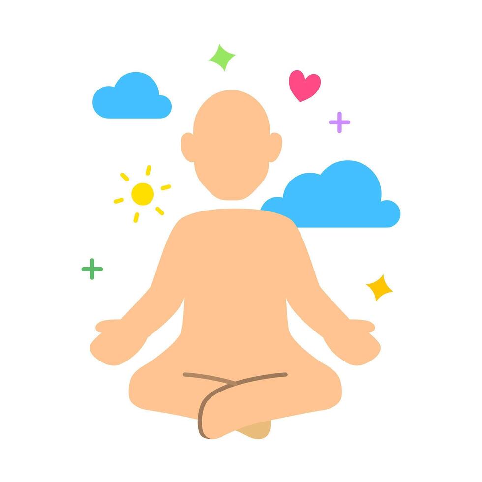 A persong do a meditation with peacefull vibes vector