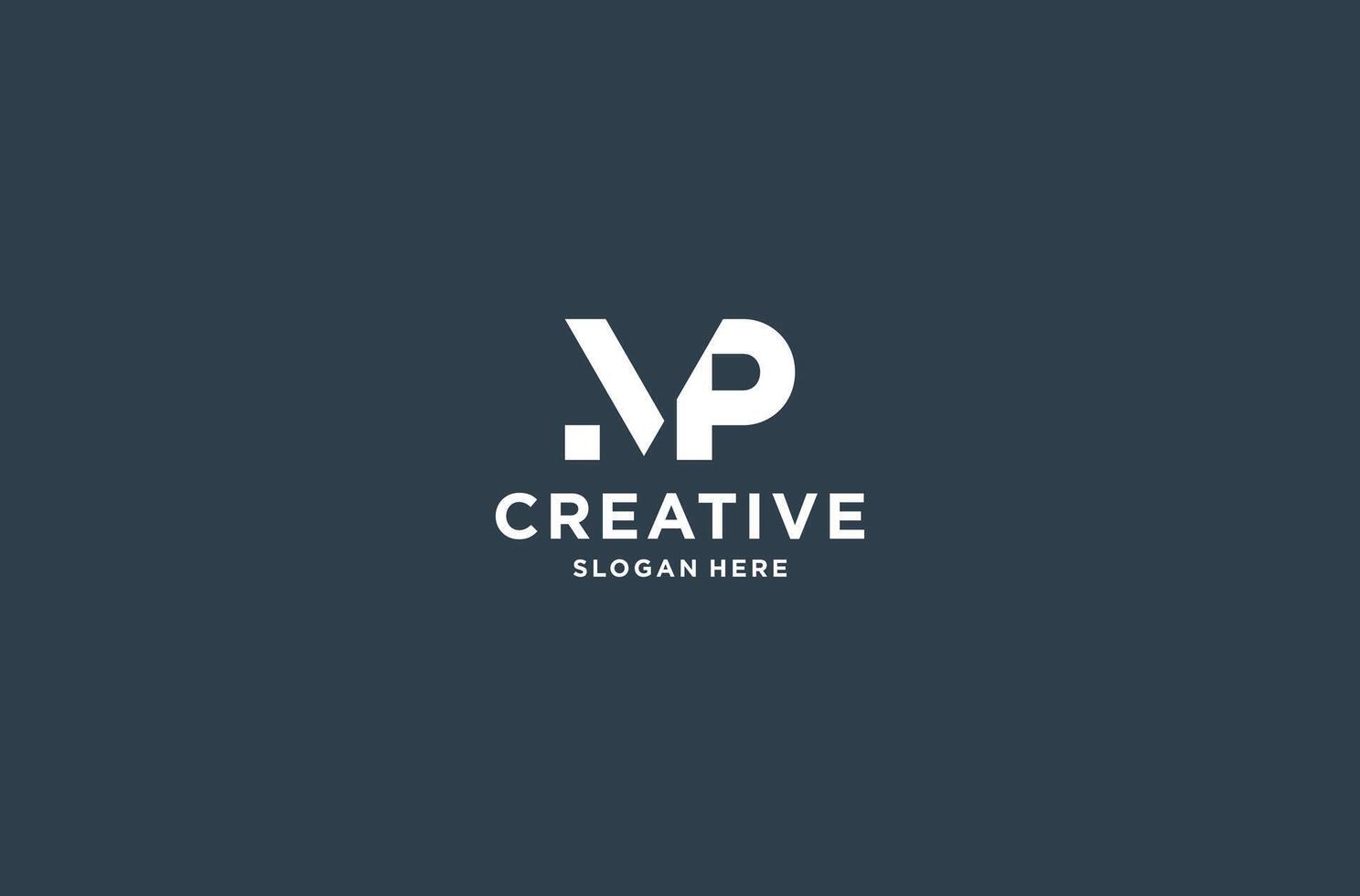MP logo design premium . vector