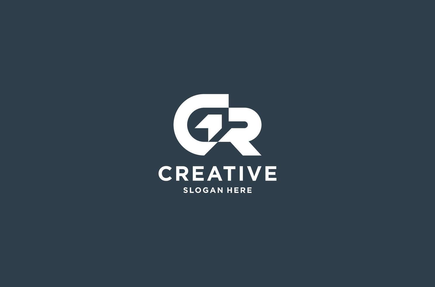 gr logo design premium . vector