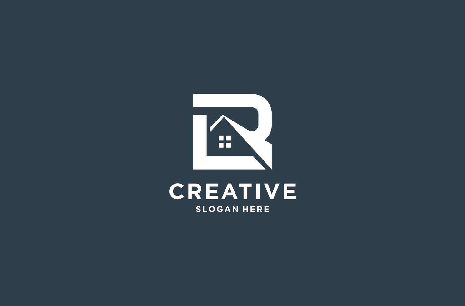 LR house logo design premium . vector