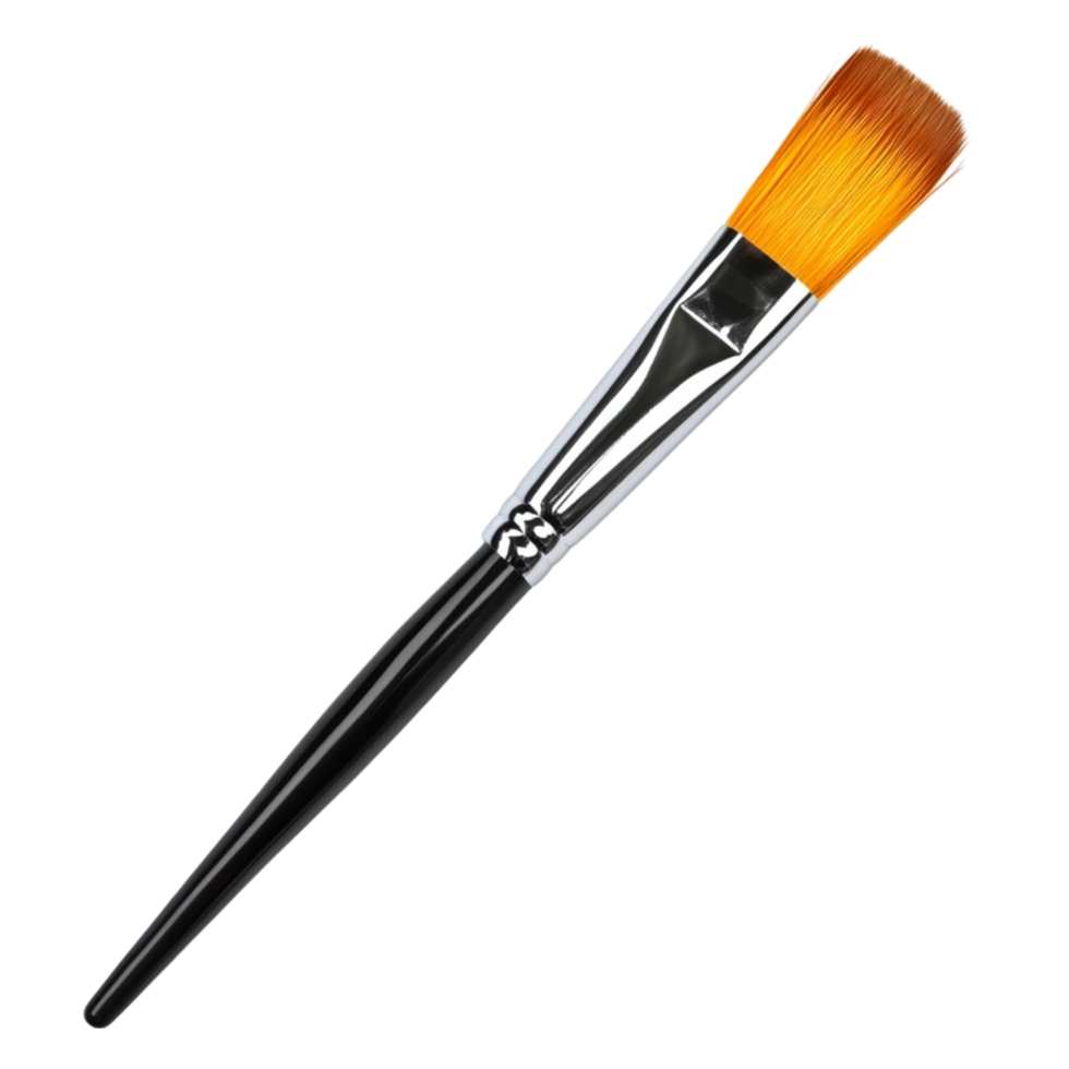 Large Flat Paint Brush with Wooden Handle on Transparent Background png