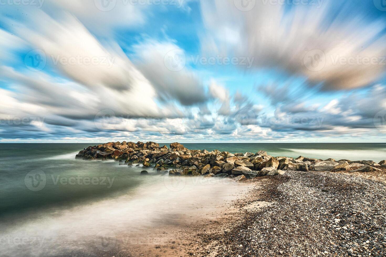 Long Exposure of beach in Denmark photo