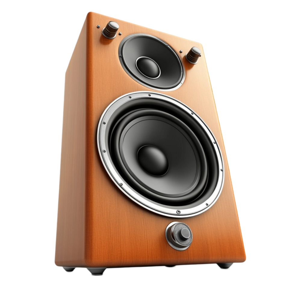 Speaker with Wooden Top and Black Speakers on Transparent Background png