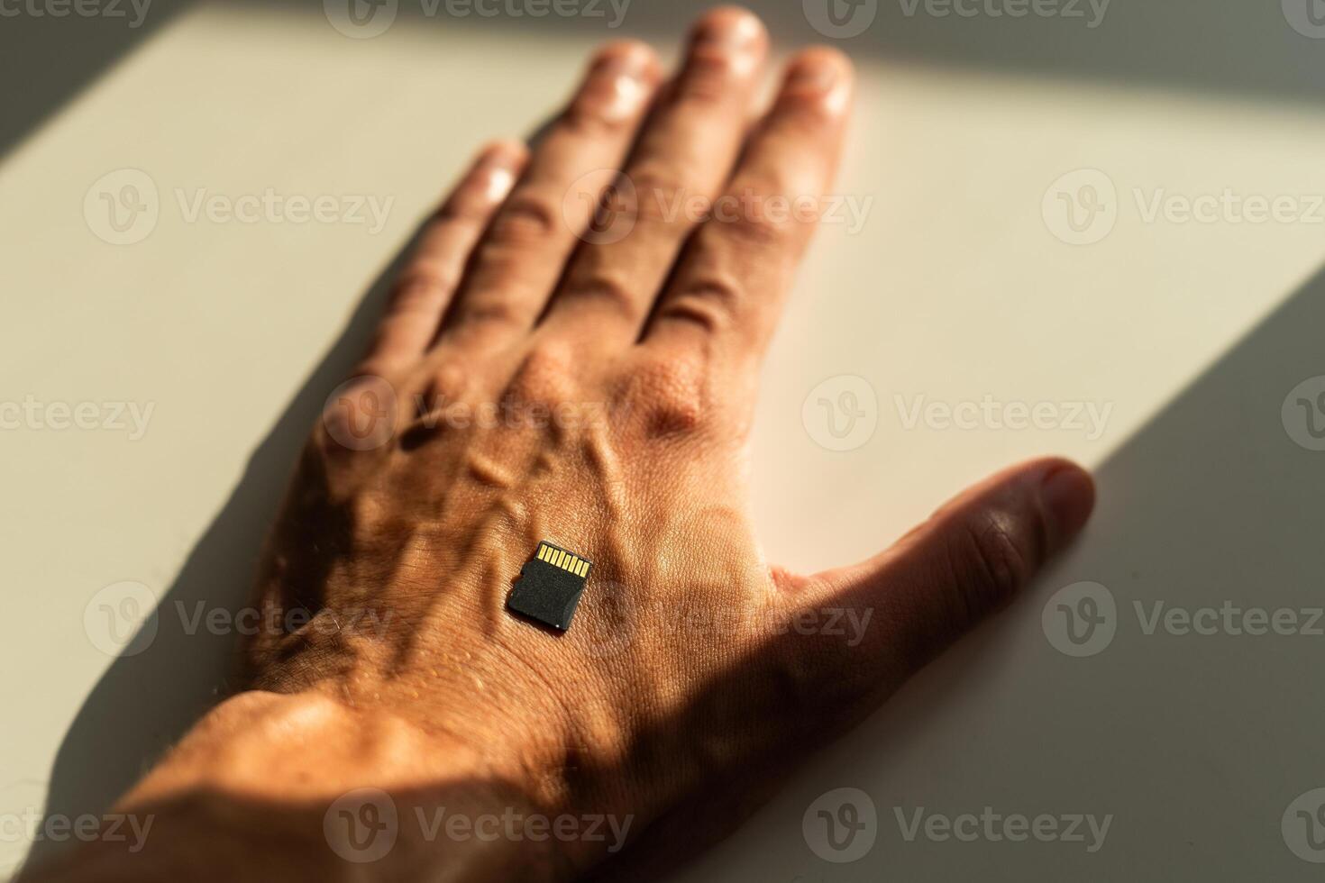 A picture of memory card on white background photo
