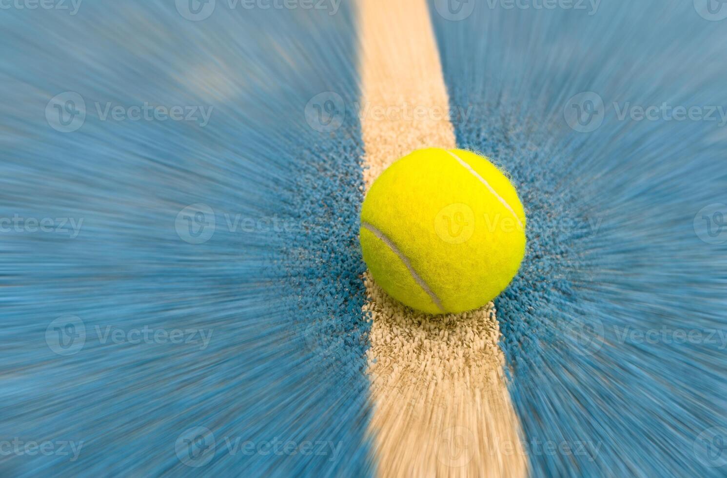 balls near the net of a blue paddle tennis court, sports courts photo