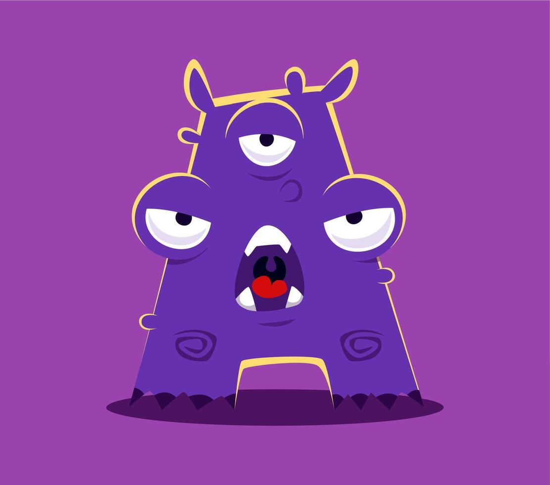 Halloween font letter A funny monster character vector