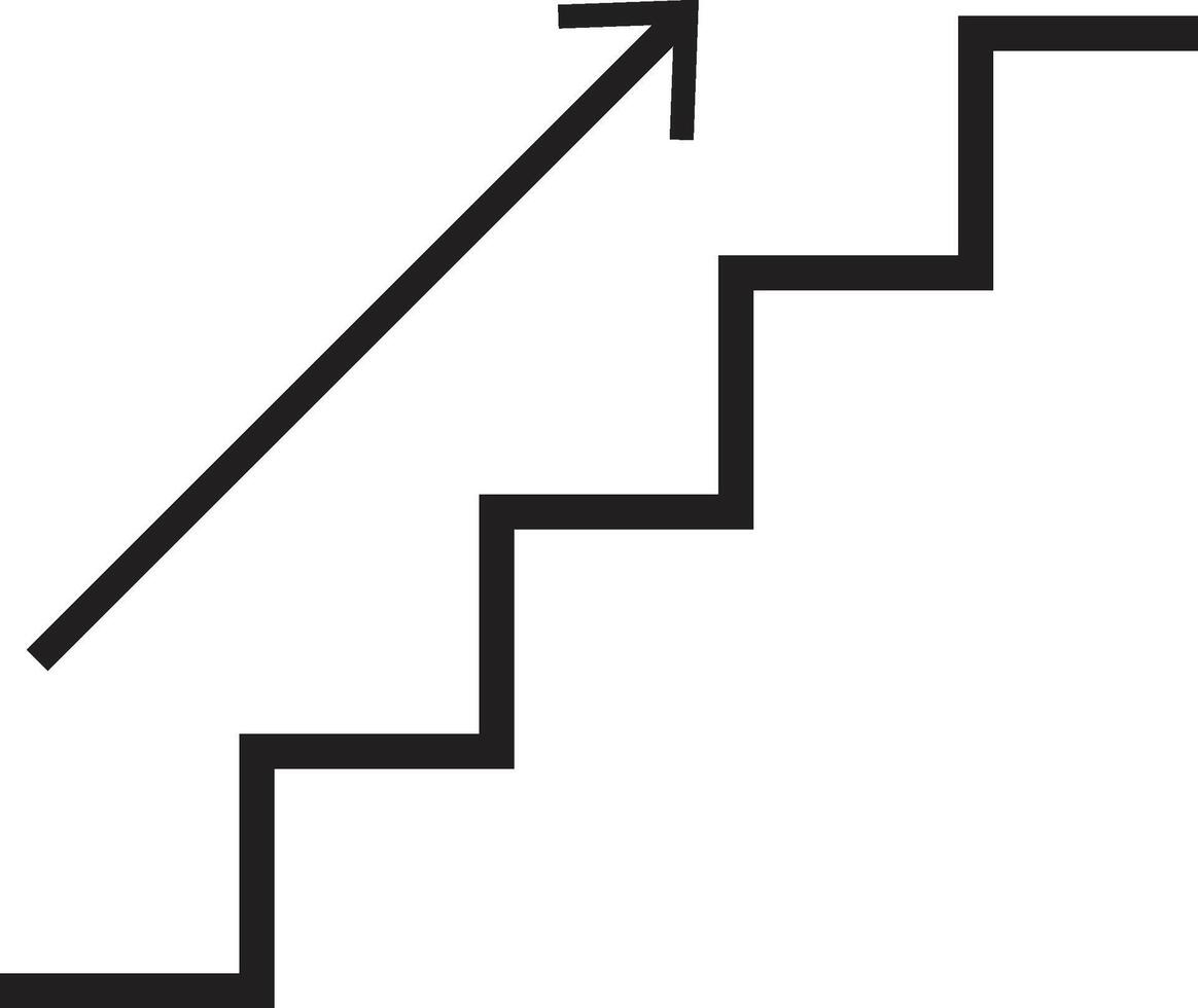 Stair Way Ladder Icon. Stairs up icon vector