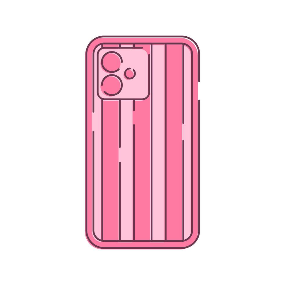 A striped pink smartphone case. Sleek and protective for modern devices. vector