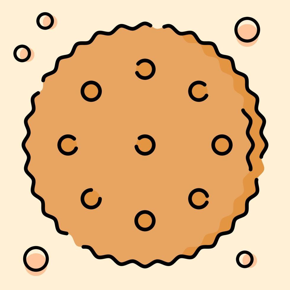 Cookies Icon Illustration with Flat Design Style vector