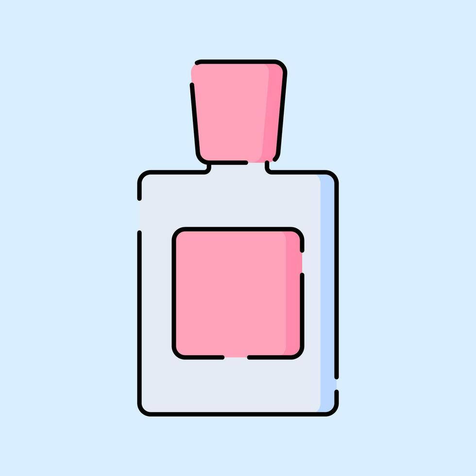 Perfume Icon Illustration, Soft Color Flat Design Style vector