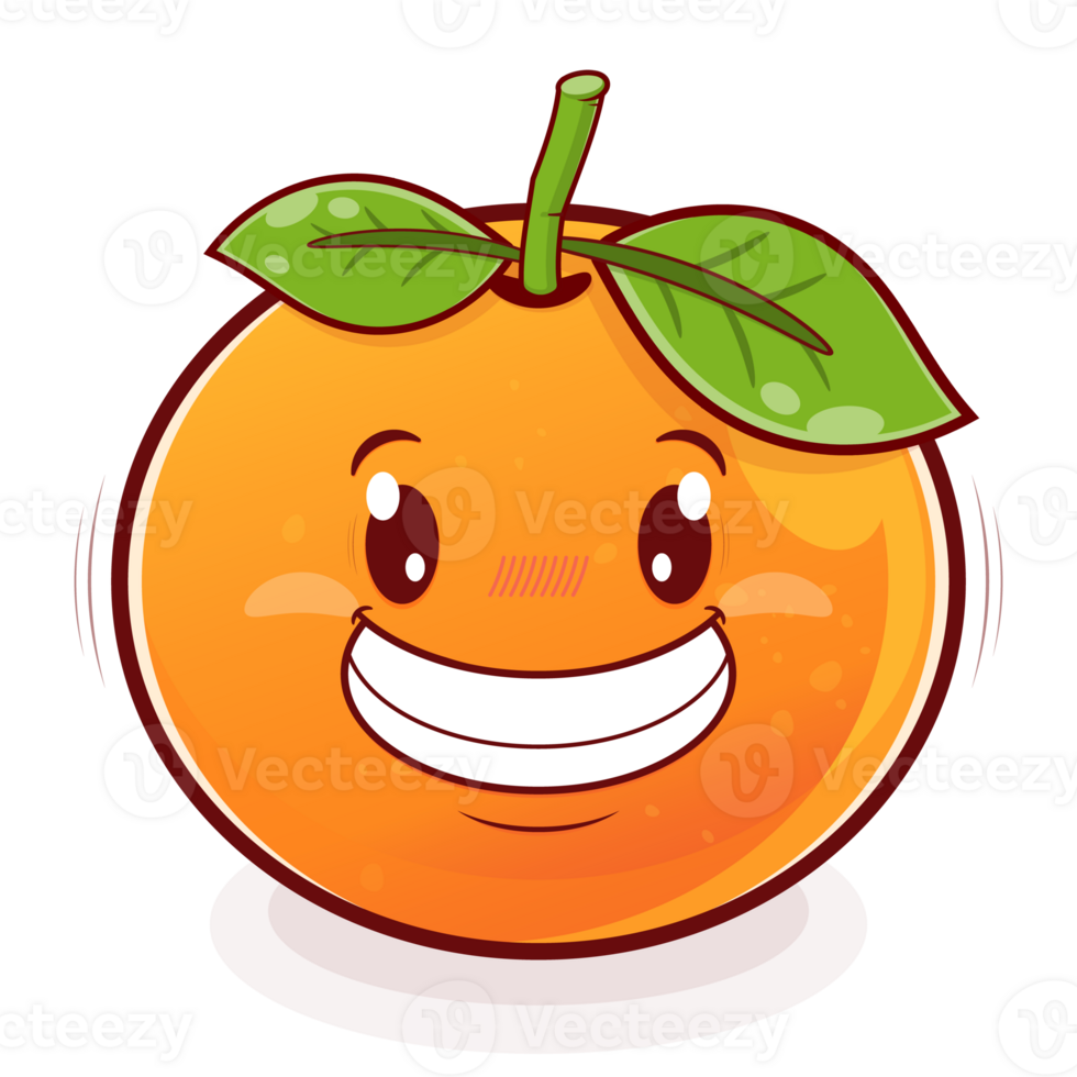 orange big smiling cartoon png