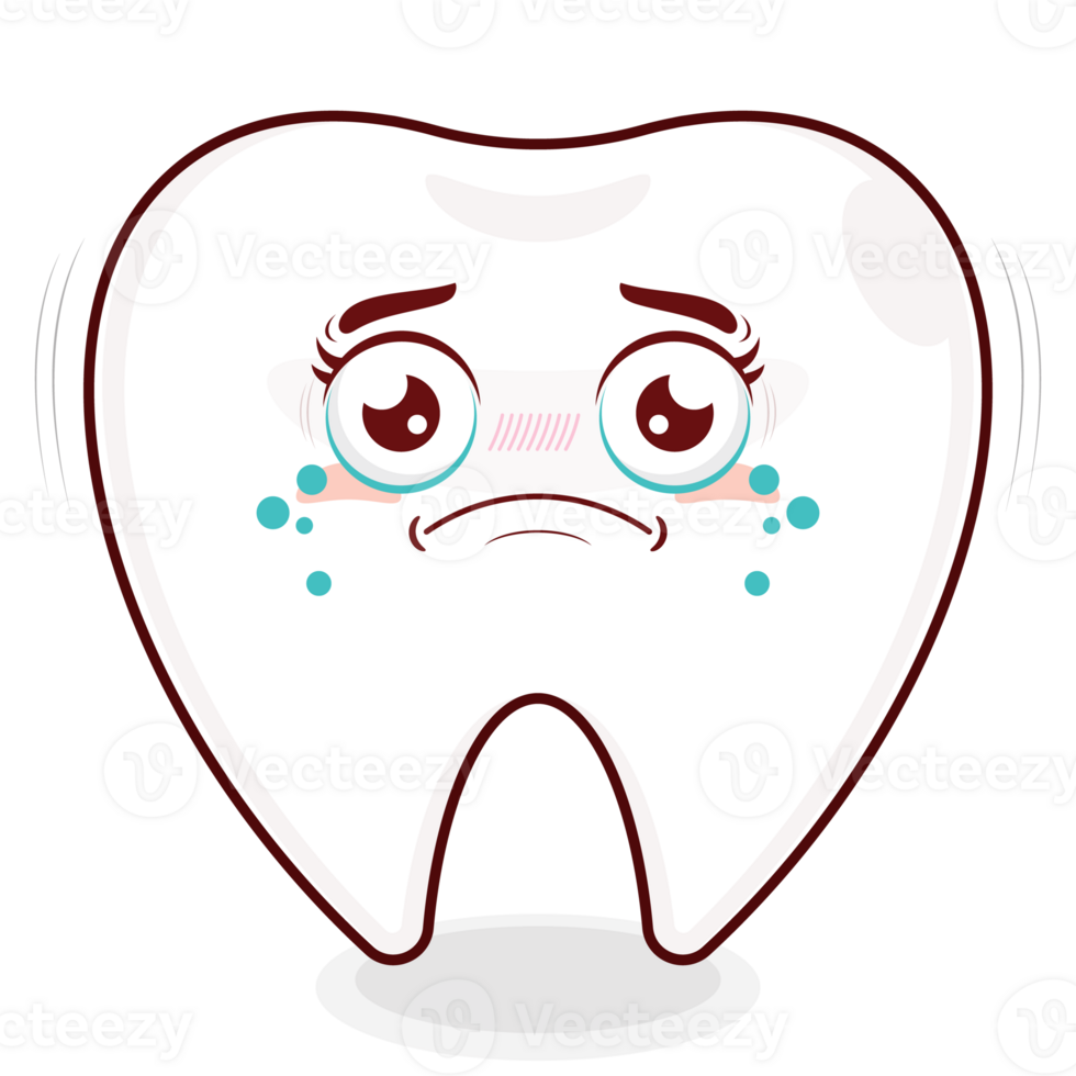 tooth crying cartoon png