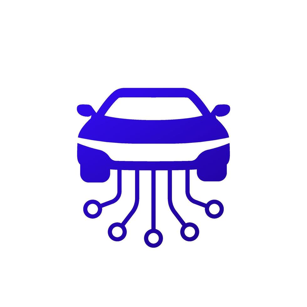 autonomous smart car icon, pictogram vector