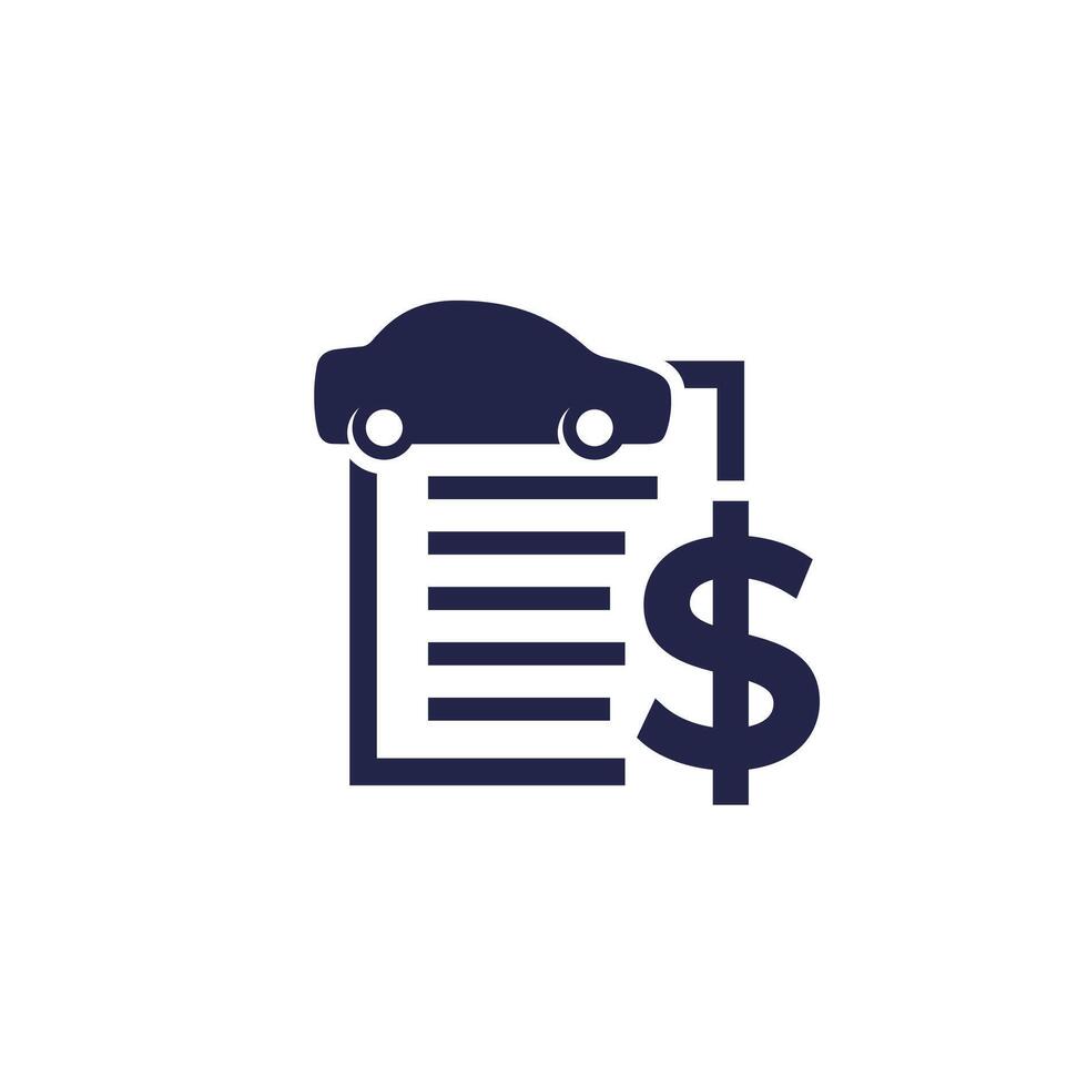 credit application icon, car loan or insurance contract vector
