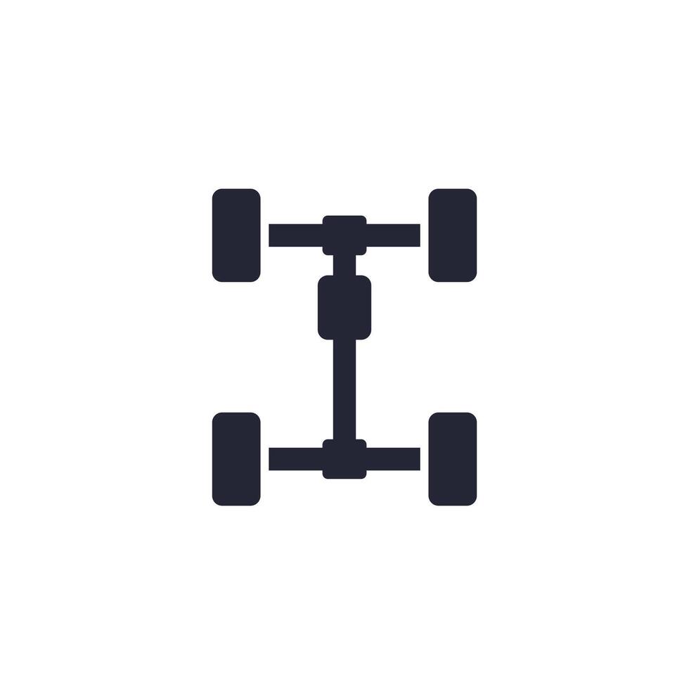 chassis icon, car four wheel drive sign vector