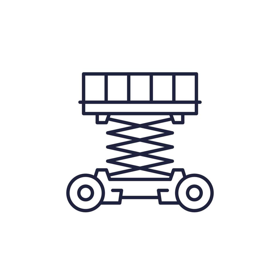 lifting platform line icon, vector