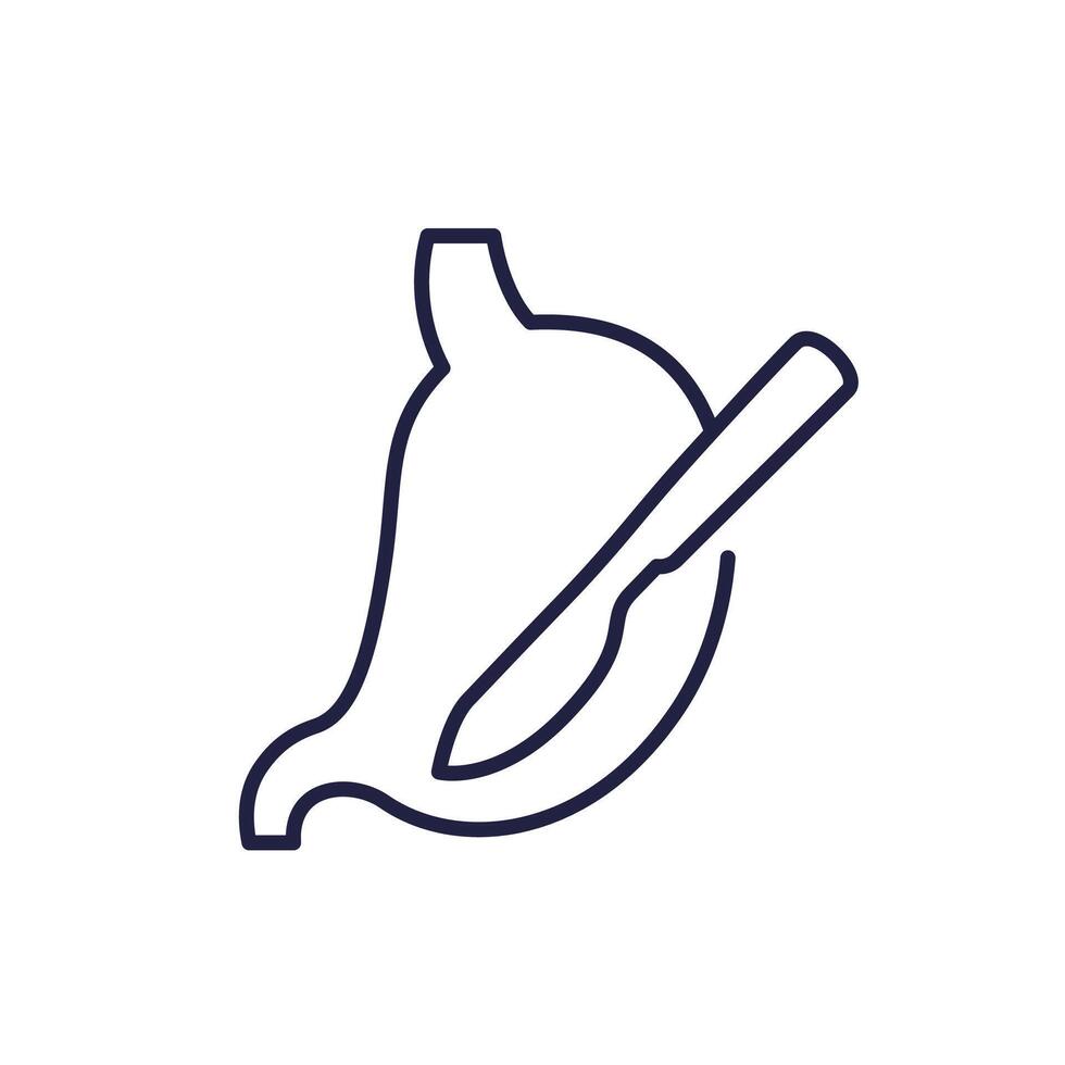 gastric surgery line icon with a stomach vector