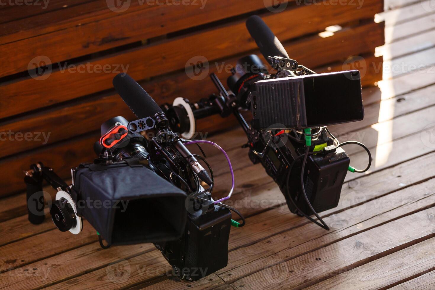 Camera Stabilization System. and Film Production DSLR Equipment. photo