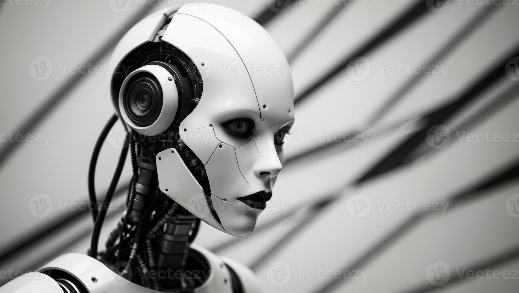 Capture the eerie fusion of robotics progress and horror suspense with innovative camera shots Showcase unexpected perspectives to intrigue and captivate viewers photo