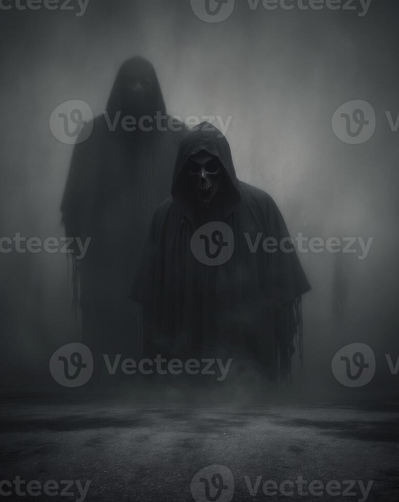 A Haunting Representation of Fear with Ominous Shadows and Overwhelming Dread in the Atmosphere photo
