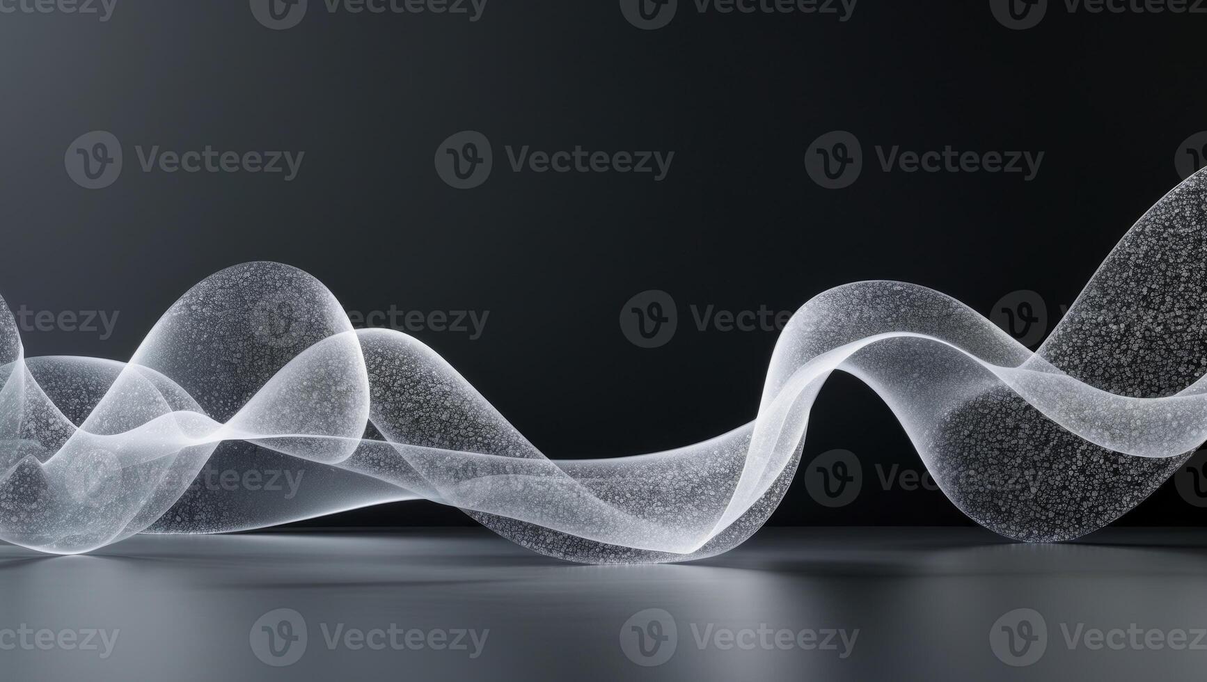 Abstract silver particles flowing on black background photo