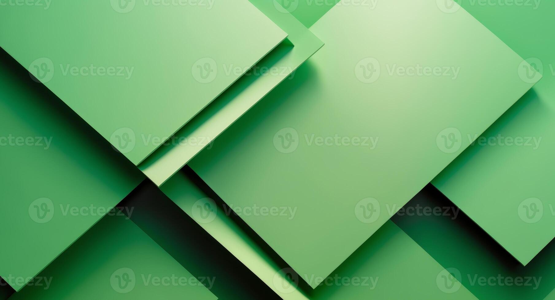 Abstract green background with overlapping square shapes in a modern geometric design photo