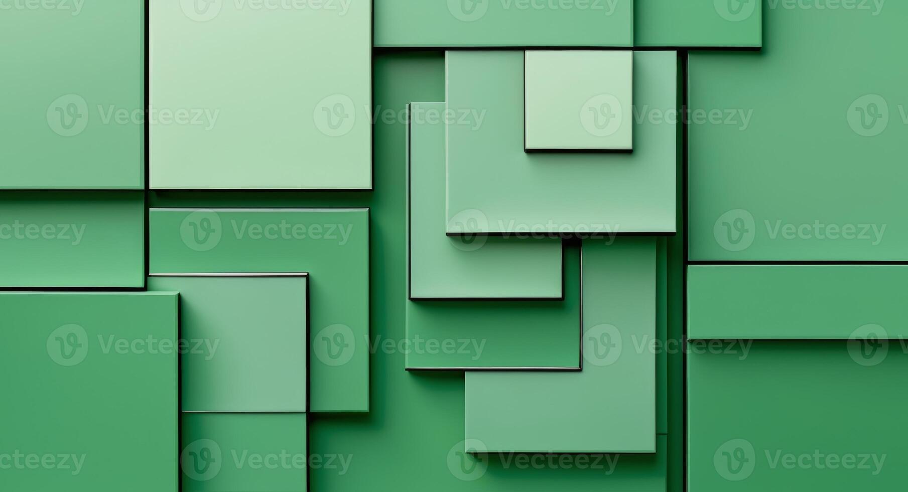 Abstract green background with overlapping square shapes in a modern geometric designAbstract green background with overlapping square shapes in a modern geometric design. photo