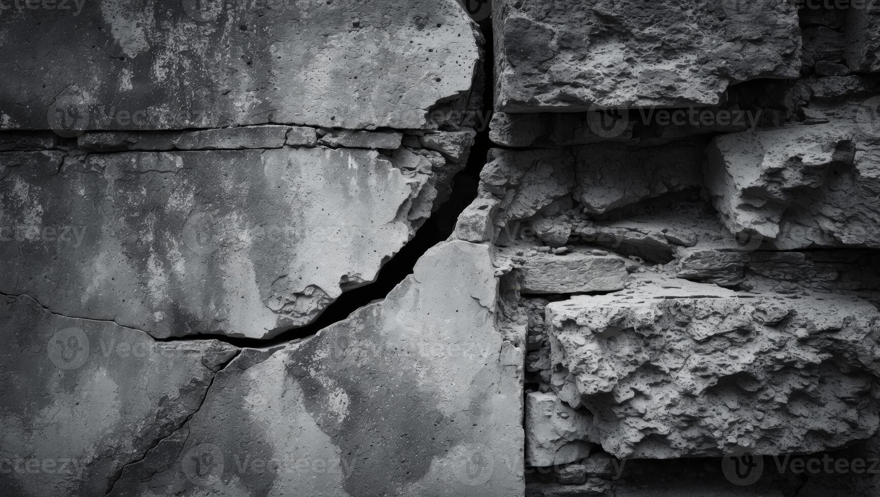 Grunge Stone Wall Crack Texture Background Design photo