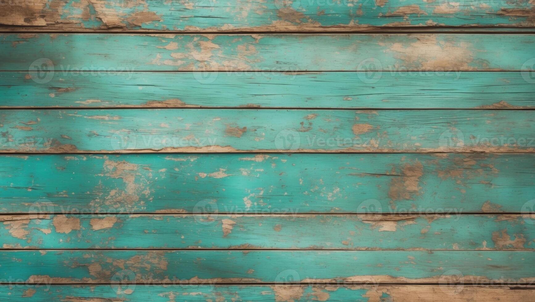Vintage Turquoise Wood Plank Background with Weathered Texture photo