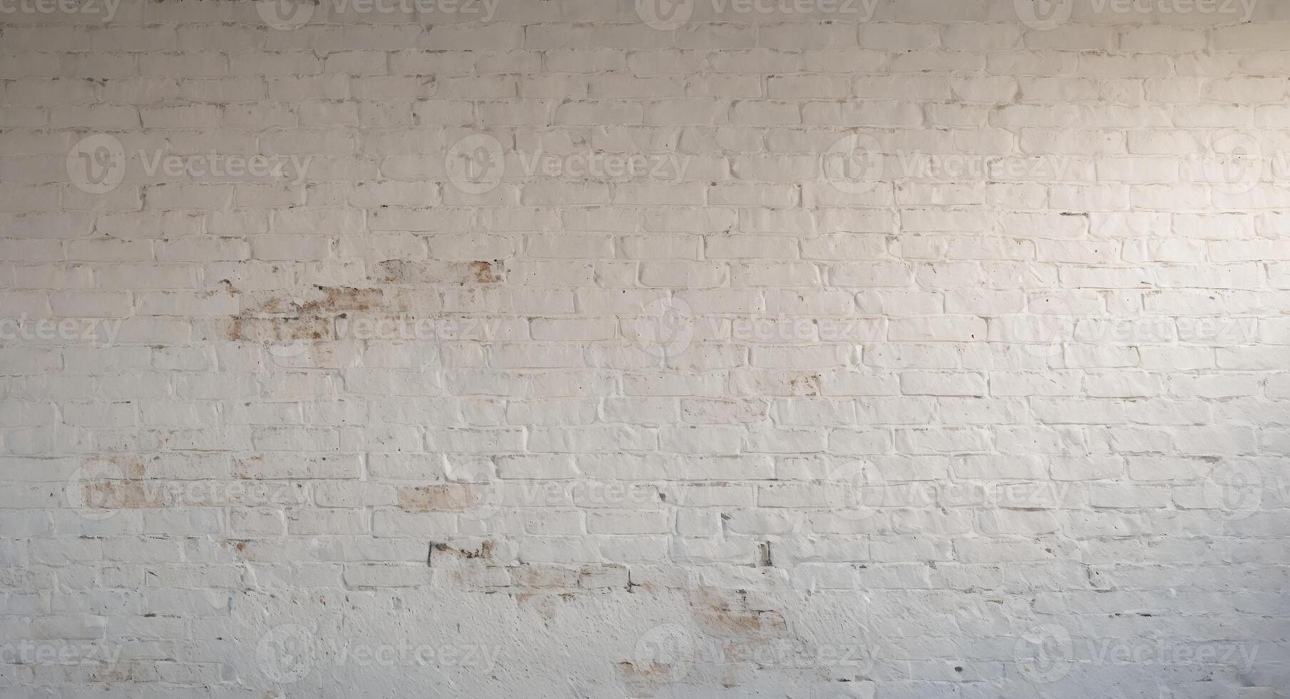 Grunge white brick wall with weathered texture photo