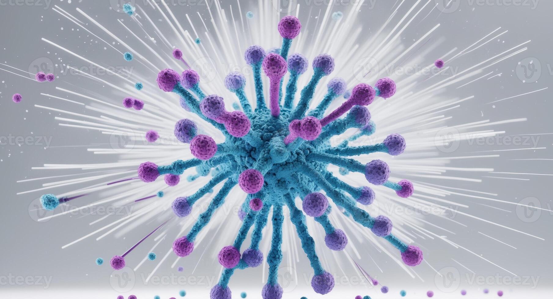 Molecular Structure Animation with Exploding Particle Effect photo