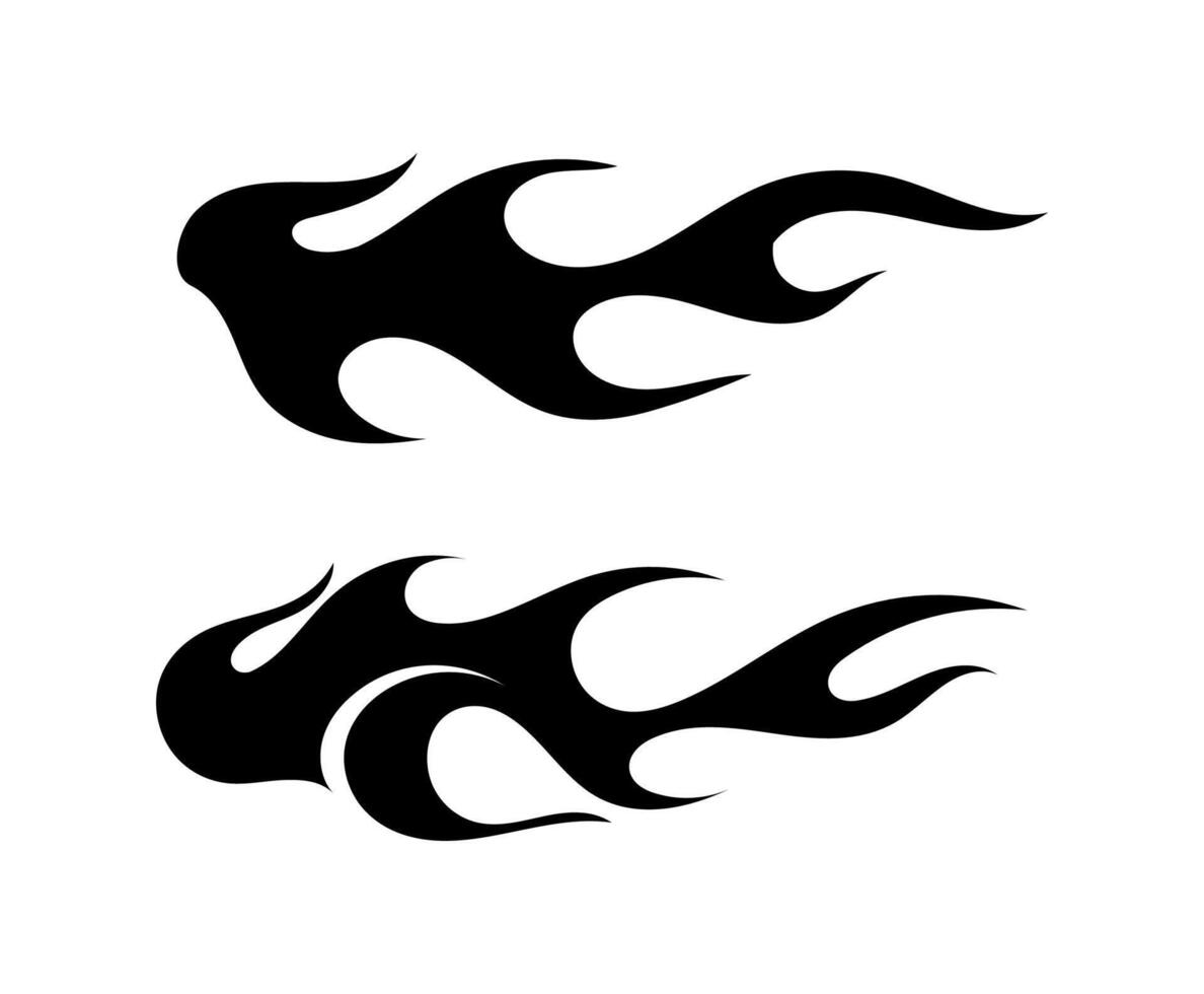 Fire flame nature logo and symbols icons template on black colour vector