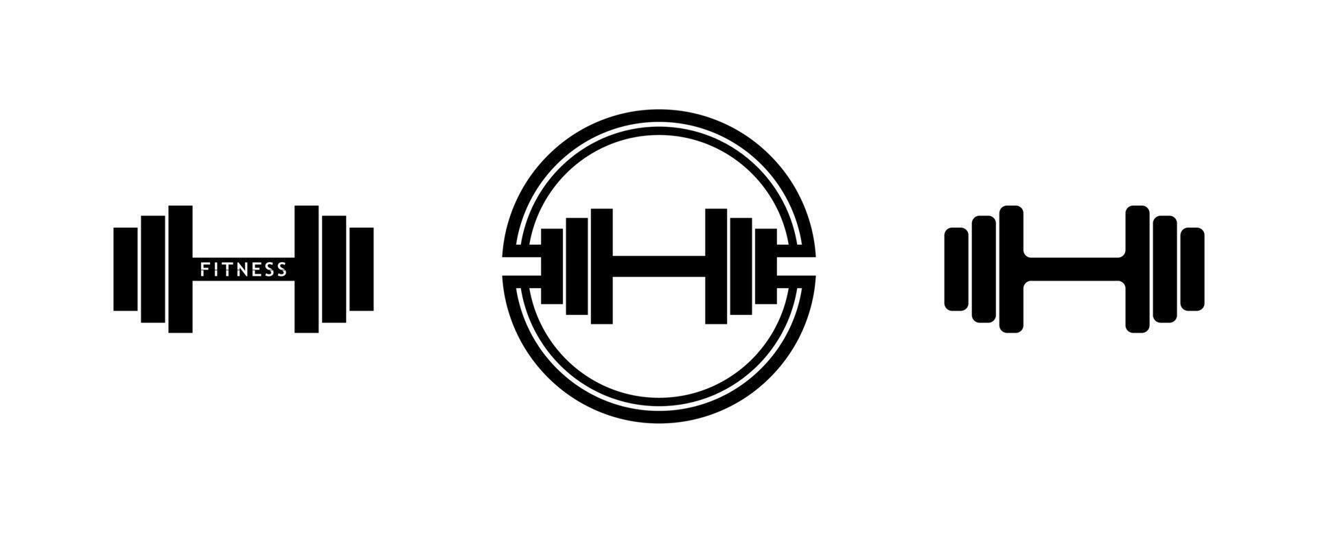 Fitness Logo and GYM Icon Design Illustration on White Background vector