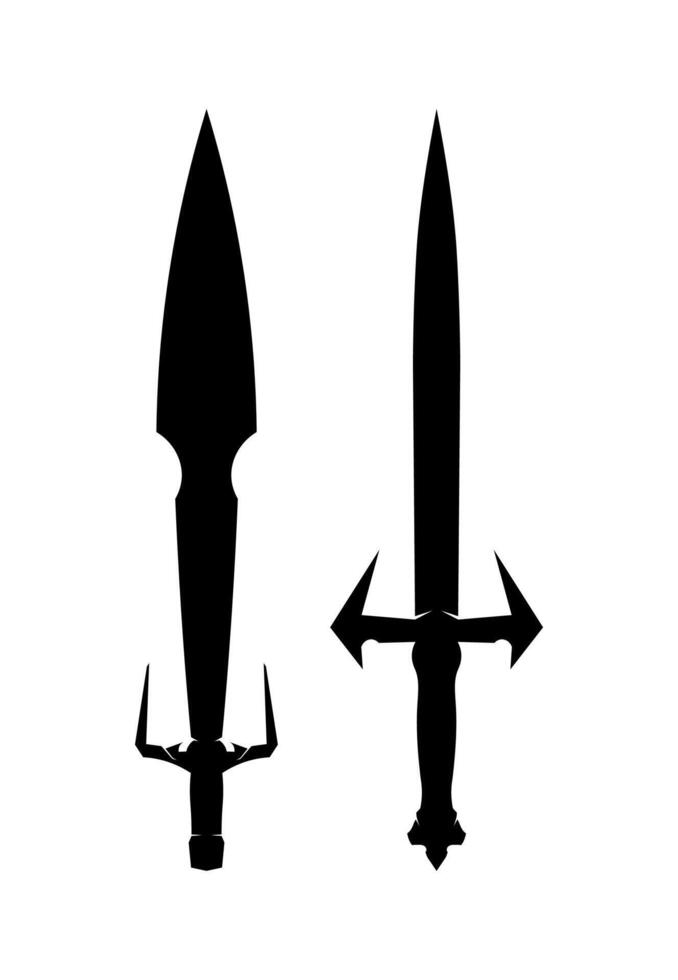 blade and Cross swords, saber and blade. vector