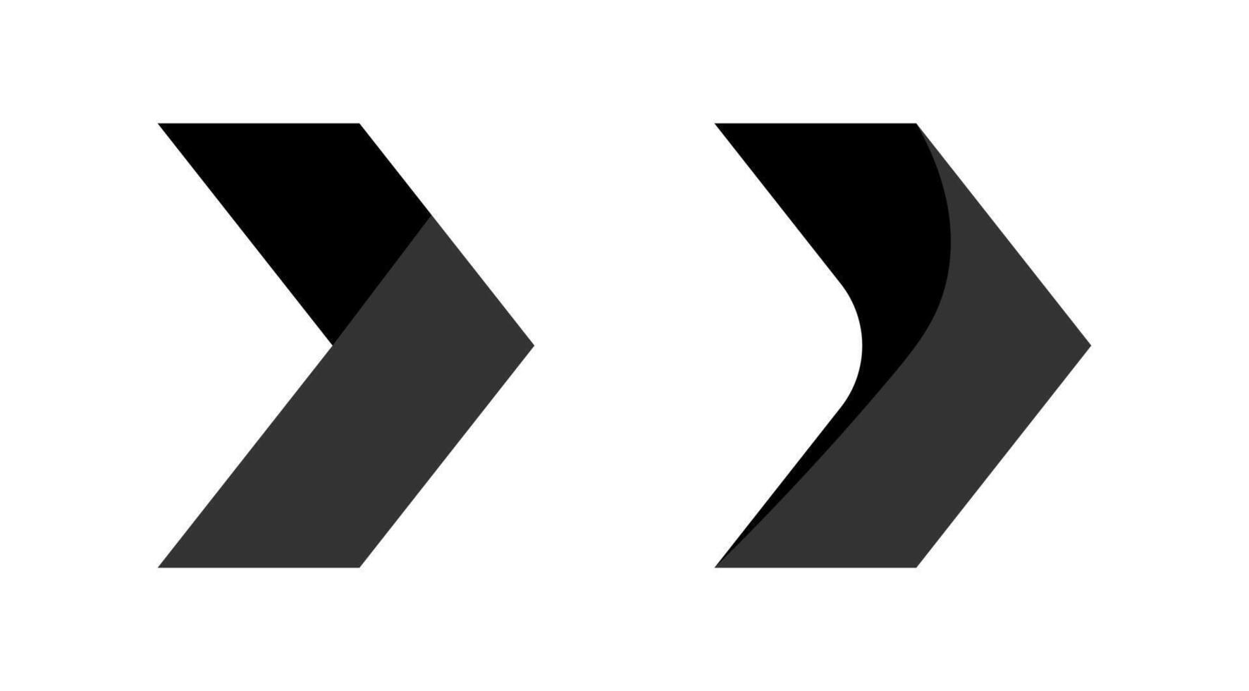 Arrow logo design for music, play, audio and finance, business on black and white colour. vector