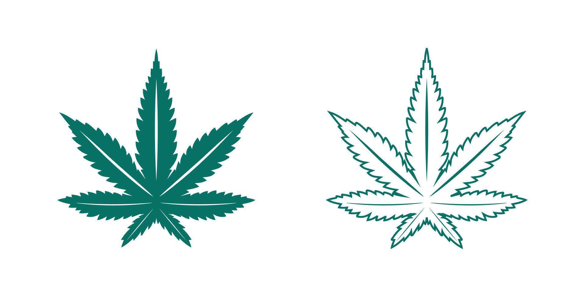 cannabis logo and marijuana leaf icon design art vector