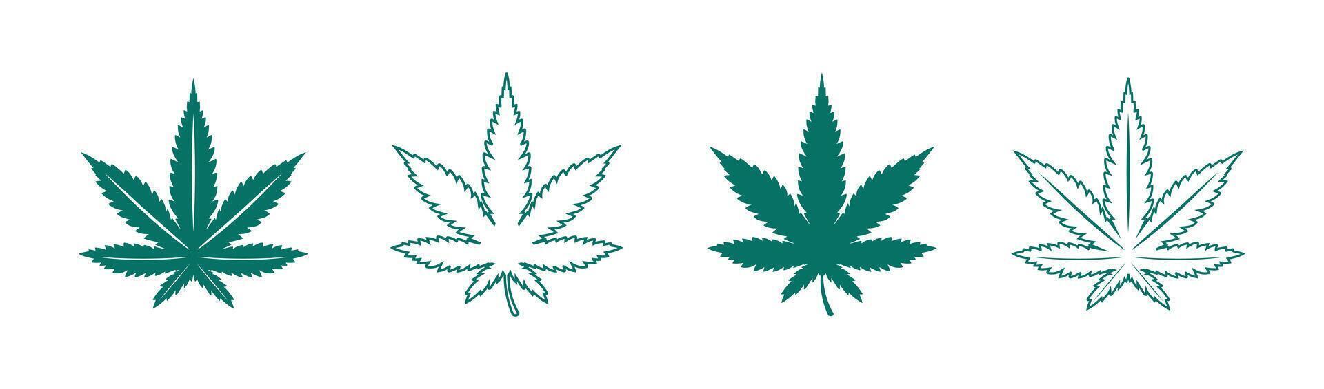 cannabis logo and marijuana leaf icon design vector