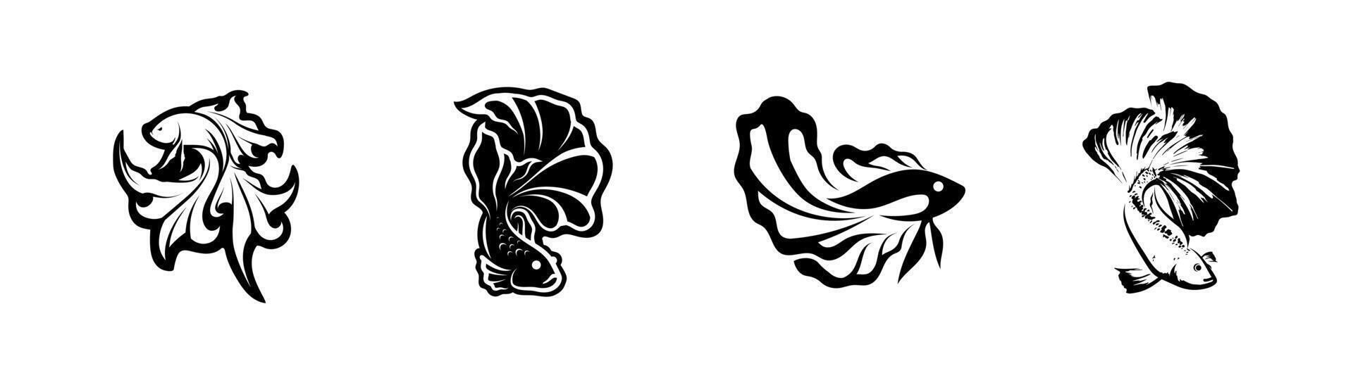 Fish animal aquatic logo beta fish design vector