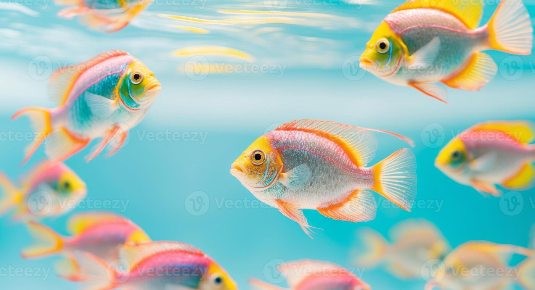 Vibrant Tropical Fish Swimming in Clear WaterVibrant Tropical Fish Swimming in Clear Water. photo