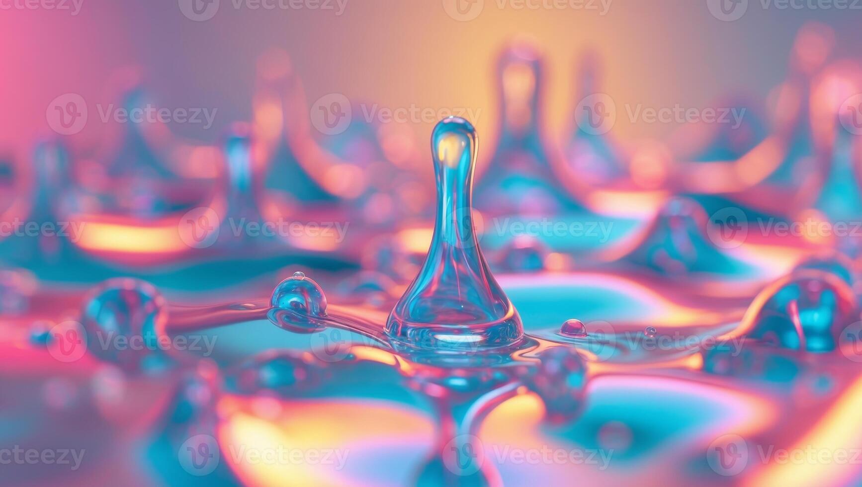 Beautiful abstract water drops colorful background photo