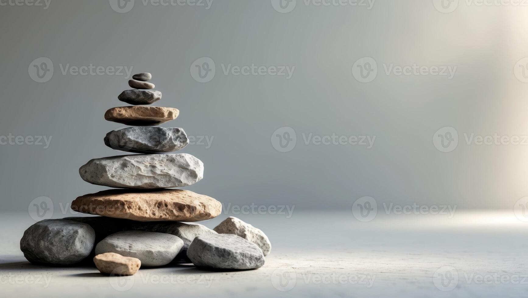 A pile of rocks with a few of them being larger than the others photo