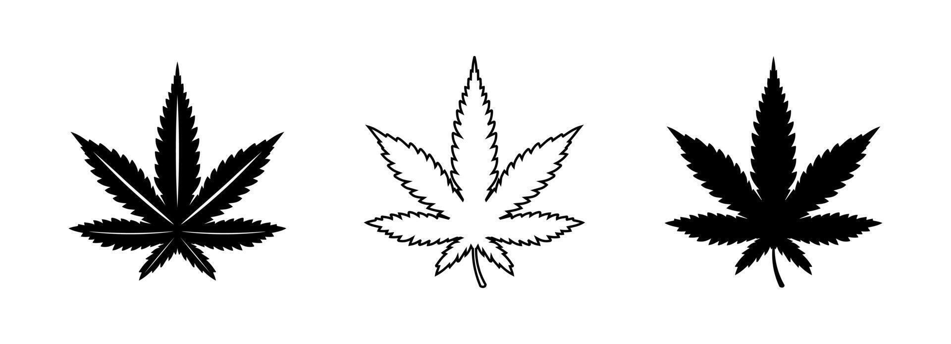 cannabis logo and marijuana leaf icon design on white background vector