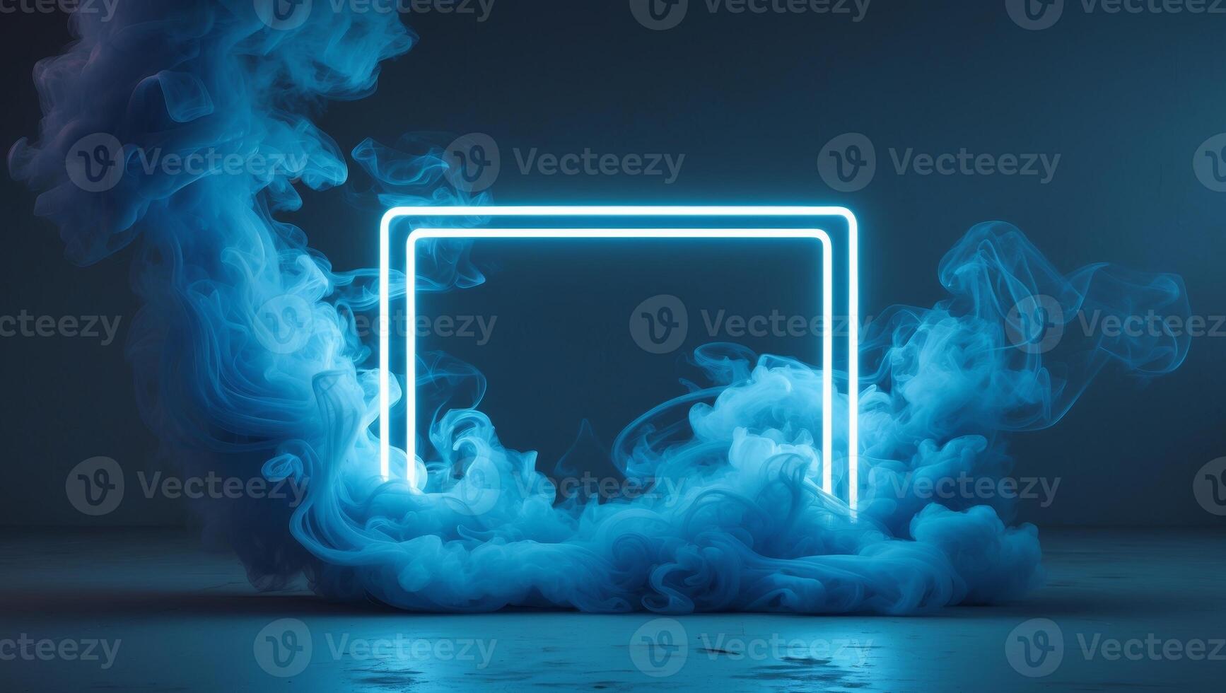Glowing Neon Frame with Vibrant Smoke and Dramatic Lighting in Cyberpunk Style.Glowing Neon Frame with Vibrant Smoke and Dramatic Lighting in Cyberpunk Style. photo