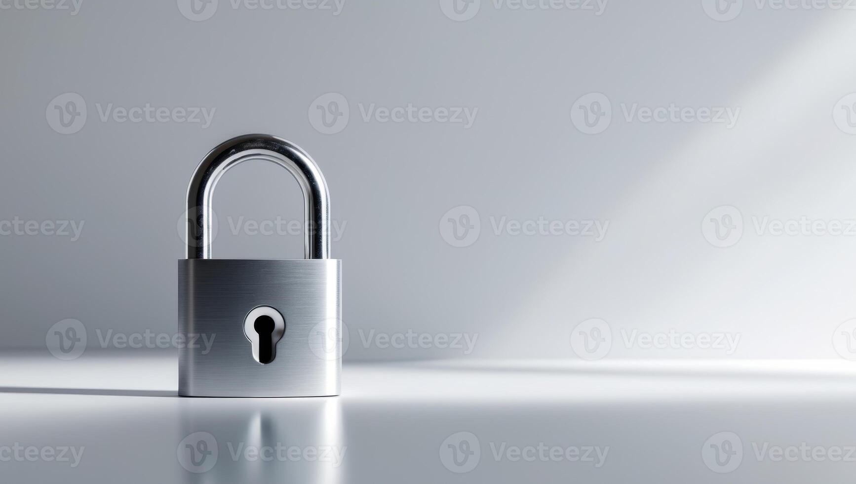 Secure Lock with Keyhole on Metal Surface. photo