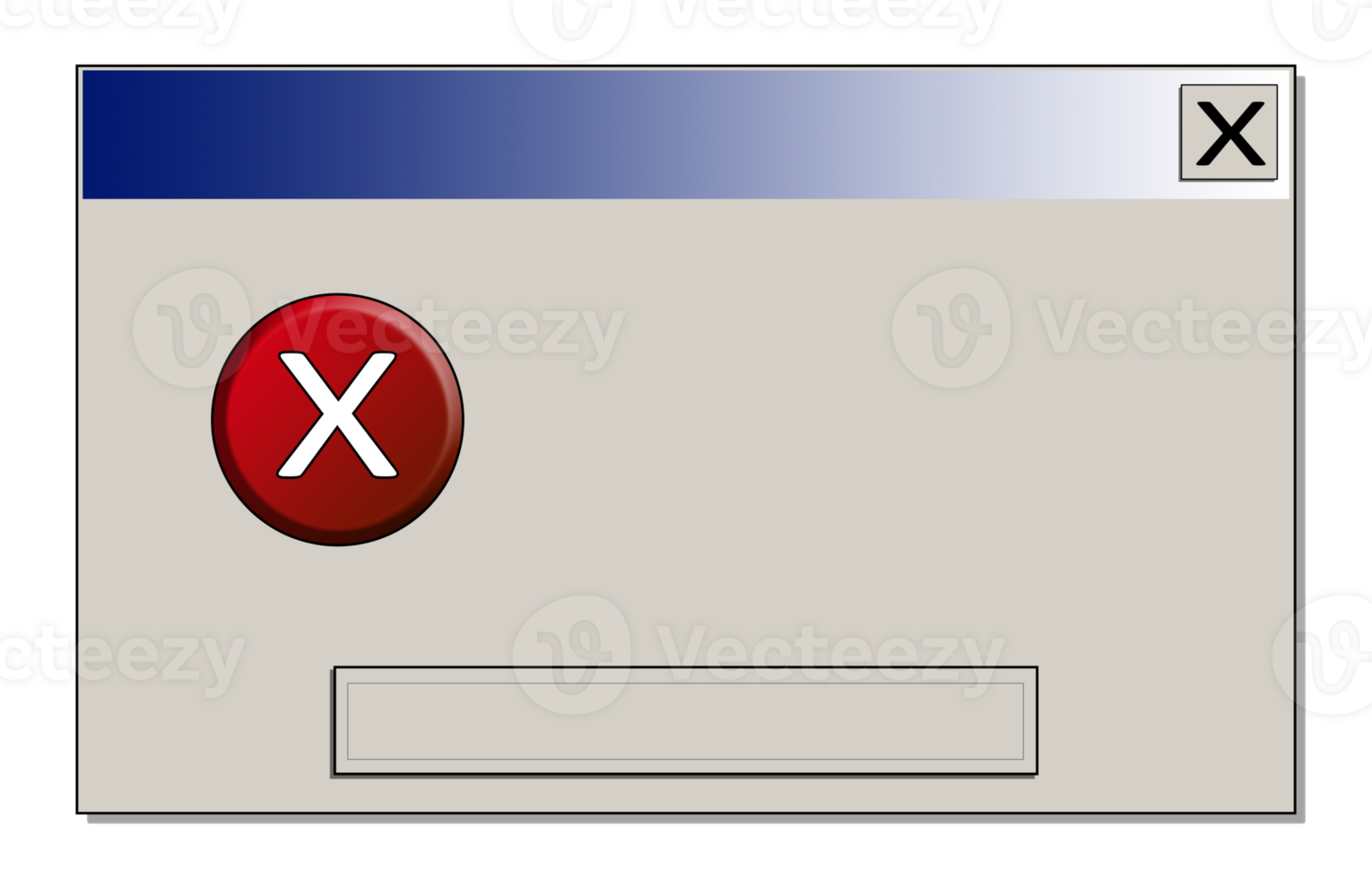 A computer error box with few graphical elements, ready to be customized with your text. Original design. Isolated. png